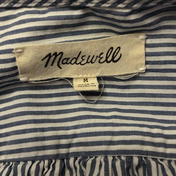 Madewell women’s blue and white blouse size medium. - Picture 6 of 6